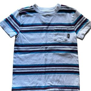 Vans White Tee with Teal and Purple Stripes Size 3T NWOT
